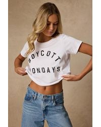 Prince Peter - Boycott Mondays Cropped Graphic Tee - Lyst