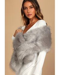 Lulus - Never-Ending Elegance Faux Fur Stole - Lyst