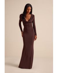 Lulus - Jennifer Jersey Knit Cowl Neck Maxi Dress - Lyst