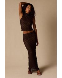Lulus - Carli Lace Mid-Rise Maxi Skirt - Lyst