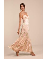 Lulus - Deluca Floral Burnout Sleeveless Ruffled Maxi Dress - Lyst