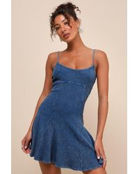 Lulus - Simply Pretty Ribbed Pleated Sleeveless Mini Dress - Lyst