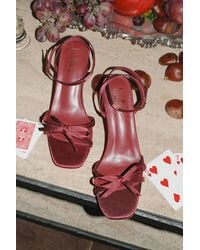 Lulus - Rezzy Satin Bow Ankle Strap High Heel Sandals - Lyst