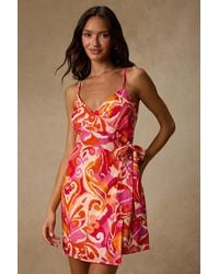 Lulus - Neya Multi Abstract Wrap Mini Dress - Lyst