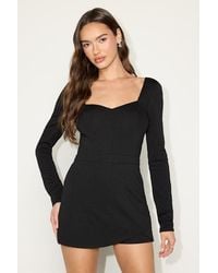 Lulus - Opaline Long Sleeve Skort Romper - Lyst