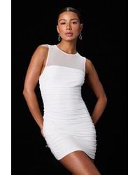 Lulus - Kana Mesh Ruched Bodycon Mini Dress - Lyst