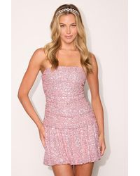 Lulus - Caia Sequin Drop Waist Mini Dress - Lyst