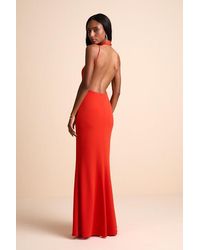 Lulus - Damaris Bright Mock Neck Backless Maxi Dress - Lyst