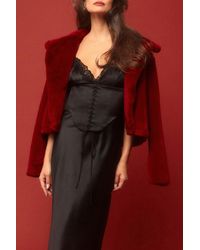 Lulus - Cuddly Sensation Faux Fur Cropped Jacket - Lyst