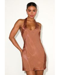 Lulus - Olandria Halter Mini Slip Dress - Lyst