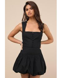 Lulus - Evynne Poplin Bubble-Hem Mini Skirt - Lyst