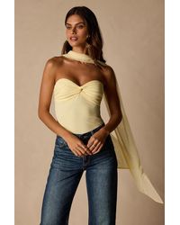 Lulus - Genevieve Mesh Sash Scarf Strapless Top - Lyst