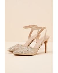 Lulus - Fierria Rhinestone Pointed-Toe Ankle Strap Pumps - Lyst
