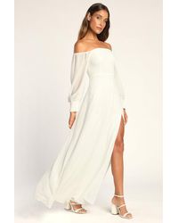 Lulus - Feel The Romance Off-The-Shoulder Maxi Dress - Lyst