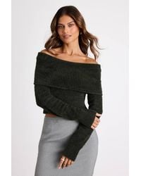 Lulus - Ravenna Eyelash Knit Off-The-Shoulder Sweater Top - Lyst