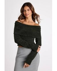 Lulus - Ravenna Eyelash Knit Off-The-Shoulder Sweater Top - Lyst