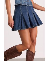 Levi's - Godet Dark Wash Denim Skater Mini Skirt - Lyst