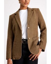 Lulus - Avielle Wool Tweed Collared Blazer - Lyst