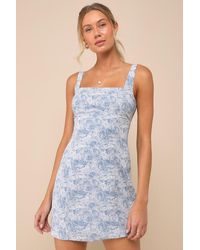 Lulus - Exuberant Chicness Floral Sleeveless Mini Dress - Lyst