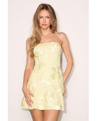 Lulus - Danielle Floral Applique Mesh Mini Dress - Lyst
