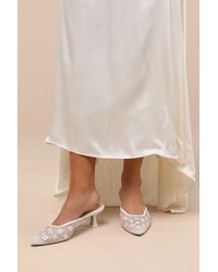 Dolce Vita - Clara Pearl True Daisy Mesh Kitten Heel Mule Pumps - Lyst