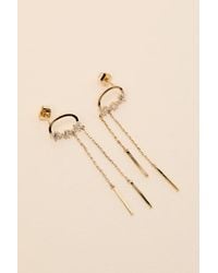 Lulus - Clea 14Kt Rhinestone Chain Drop Earrings - Lyst