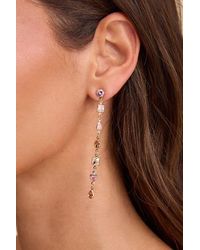 Lulus - Kemi Multi Rhinestone Drop Earrings - Lyst