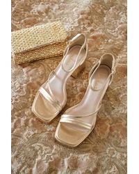 Lulus - Antinea Metallic Platform Ankle Strap High Heel Sandals - Lyst