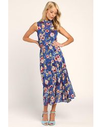 Lulus - In My Dreams Floral Print Midi Dress - Lyst