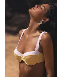 Lulus - Oceanfront Energy Color Block Underwire Bikini Top - Lyst