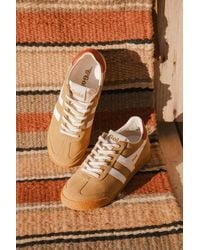 Gola - Elan Caramel Color Block Suede Leather Sneakers - Lyst