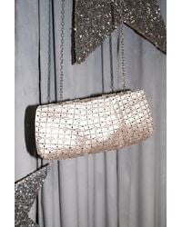 Lulus - Blaney Satin Rhinestone Crossbody Clutch - Lyst