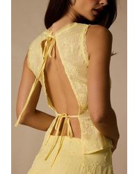 Lulus - Dessie Embroidered Tie-Back Tank Top - Lyst