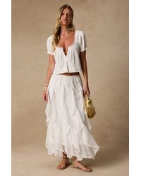 Lulus - Tina Ruffled Maxi Skirt - Lyst