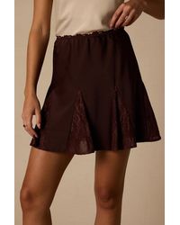 Lulus - Margot Lace Satin Mini Skirt - Lyst