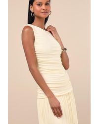 Lulus - Tamber Jersey Knit Drop Waist Midi Dress - Lyst