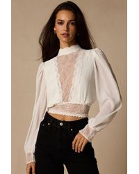 Lulus - Lexia Lace Long Sleeve Top - Lyst
