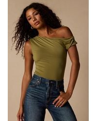 Lulus - Lulah Slinky Knit Asymmetrical Bodysuit - Lyst