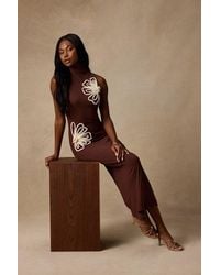 Lulus - Eviee Sweater Knit Embroidered Midi Dress - Lyst