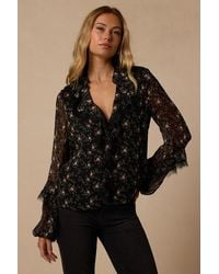 Lulus - Jess Floral Ruffled Lace Long Sleeve Top - Lyst