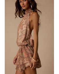 Lulus - Jasmina Multi Paisley Drop Waist Mini Dress - Lyst