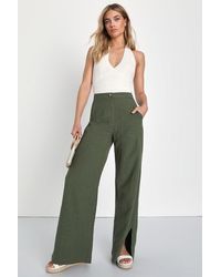 Lulus - Jet Stream High-Waisted Wide-Leg Pants - Lyst