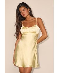 Lulus - Kashia Satin Backless Slip Mini Dress - Lyst
