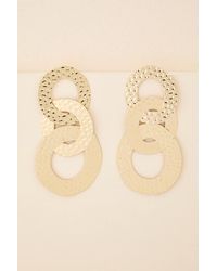 Lulus - Jila Hammered Linked Statement Earrings - Lyst