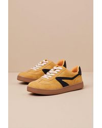 Dolce Vita - Voyage Mustard Color Block Suede Lace-Up Sneakers - Lyst