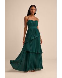 Lulus - Jehona Pleated Tiered Maxi Dress - Lyst