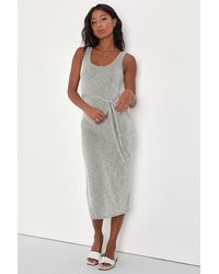 Lulus - Summer Perfection And Striped Ribbed Midi Dress - Lyst