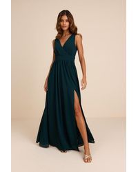 Lulus - Thoughts Of Hue Surplice Maxi Dress - Lyst