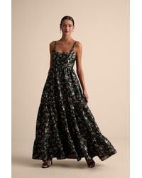 Lulus - Avalie Floral Tiered Bustier Maxi Dress - Lyst