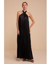 Lulus - Gelsey Pleated Halter Shift Maxi Dress - Lyst